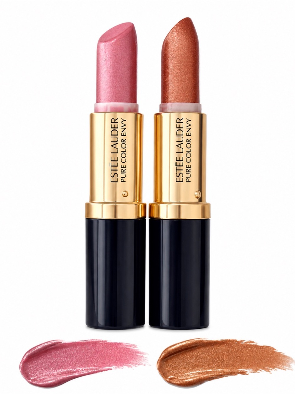 Estee Lauder Lipstick Pair — Shimmer Pink & Bronze